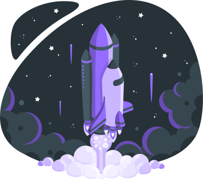 Imagem de um foguete indo até a lua